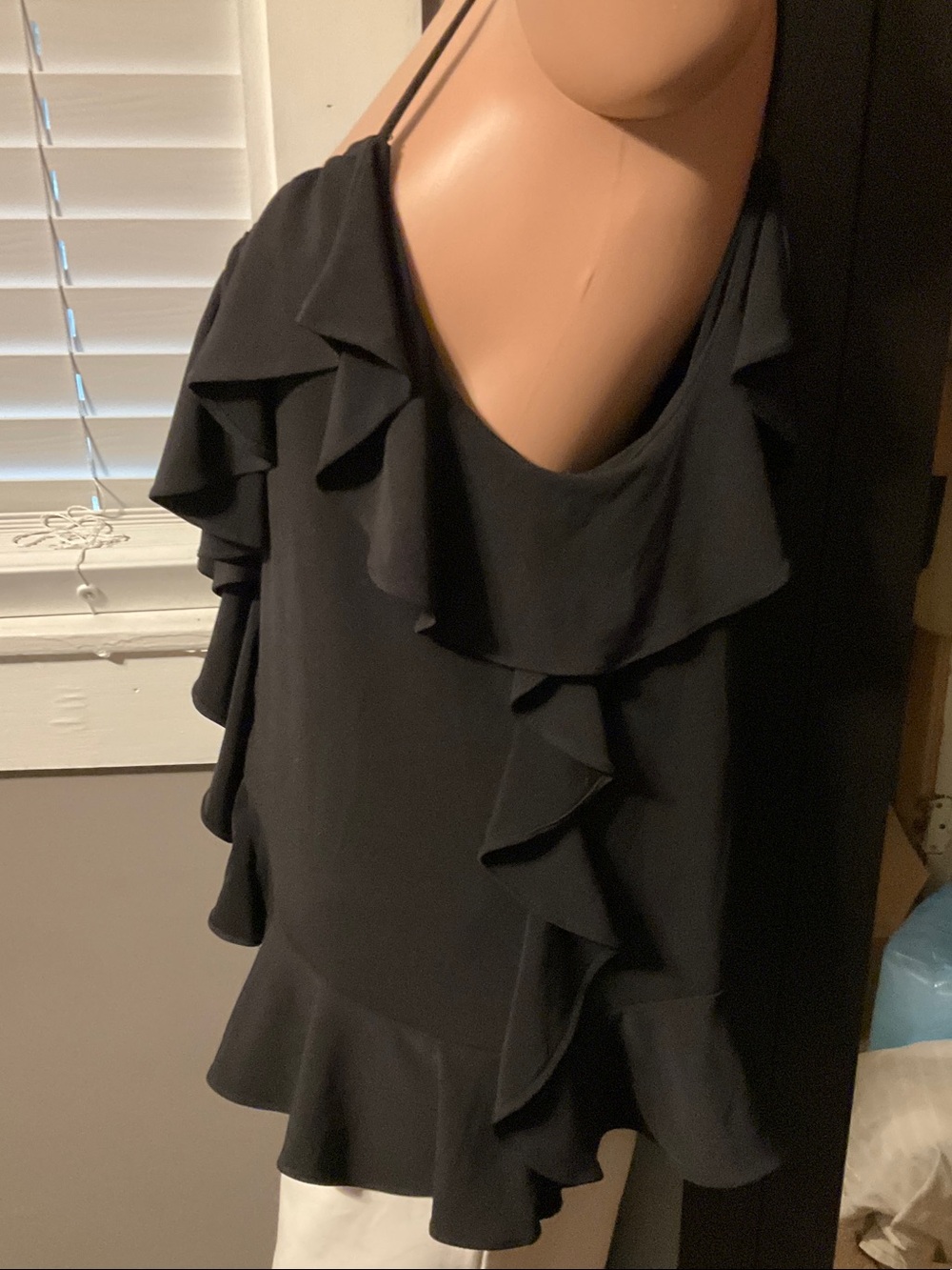Express Black Ruffle Spaghetti-Strap Cami - Picture 3 of 4